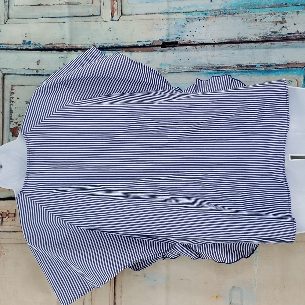 Zara Basic Collection Striped Ruffle Blouse - image 5